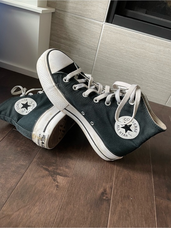 Converse Shoes - Converse All Star Platform High Top Sneakers Black & White Women’s Size 8